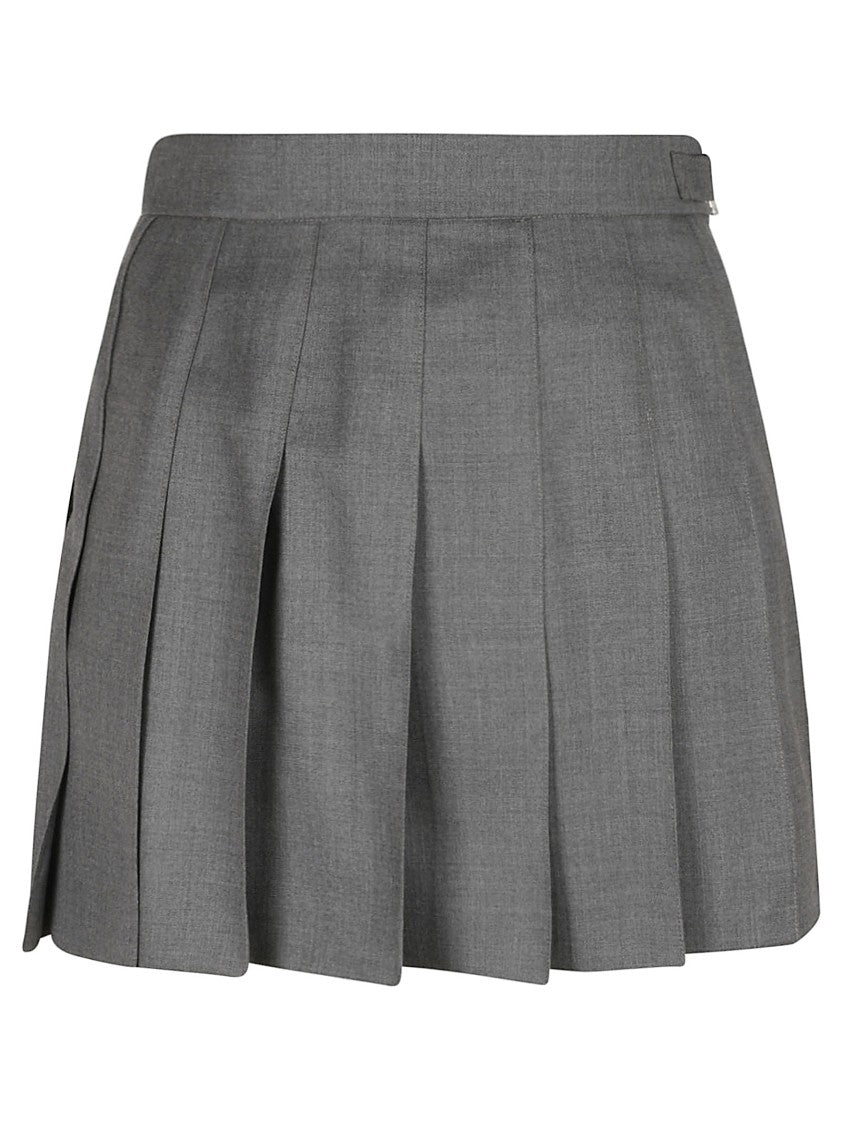 Thom Browne Pleated Tailored Skirt With Structured Waistband
