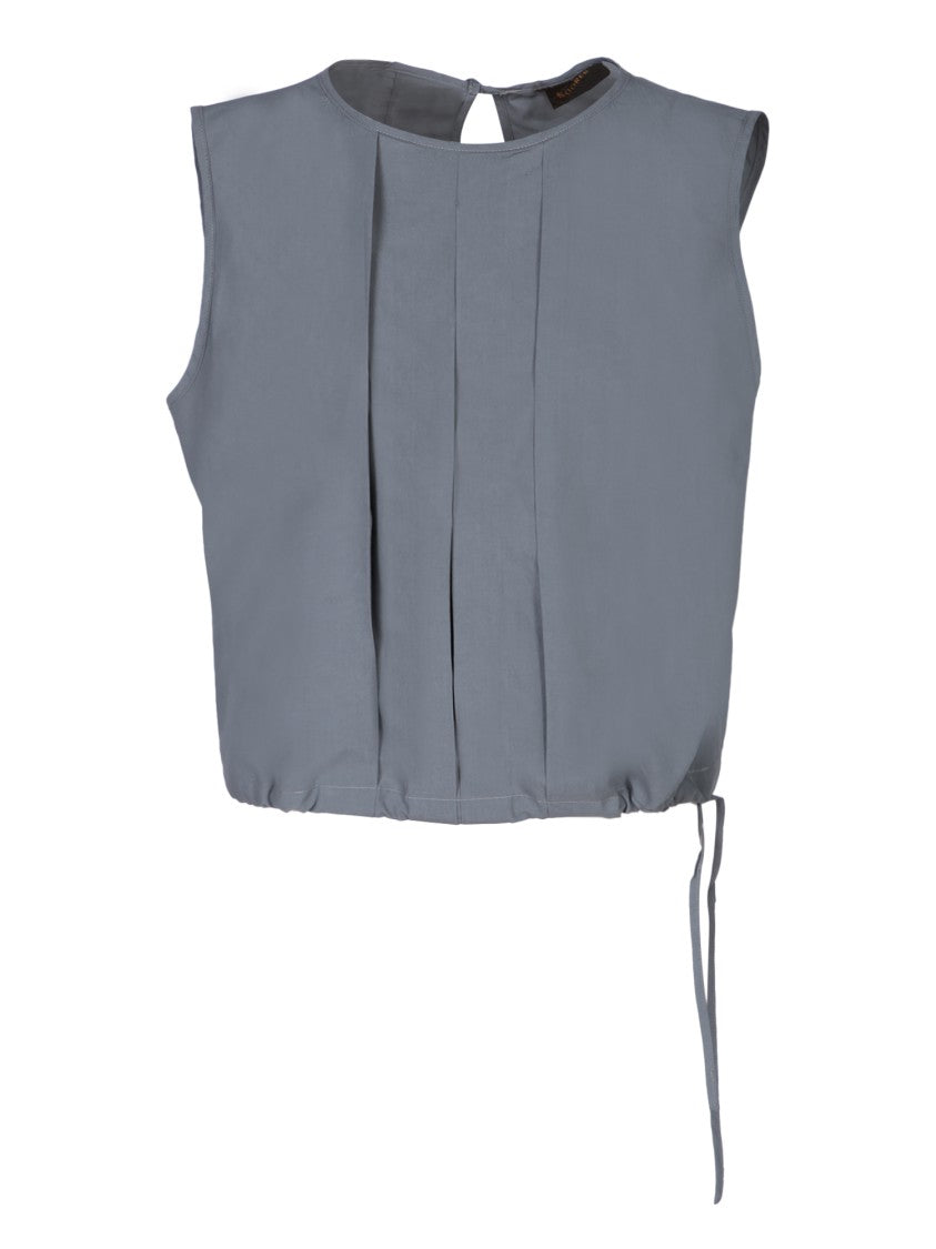 Moorer Grey Linen Top