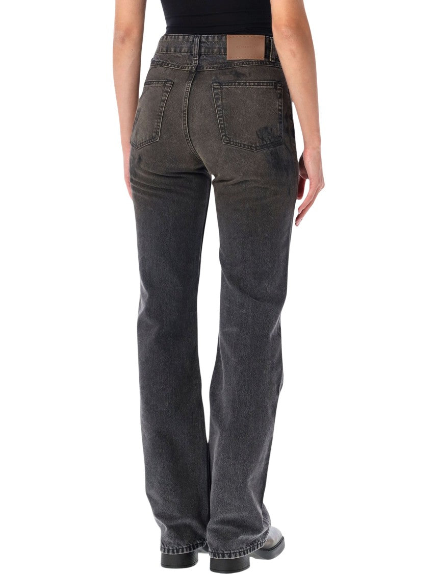 Our Legacy Faded Distressed Boot-Cut Jeans