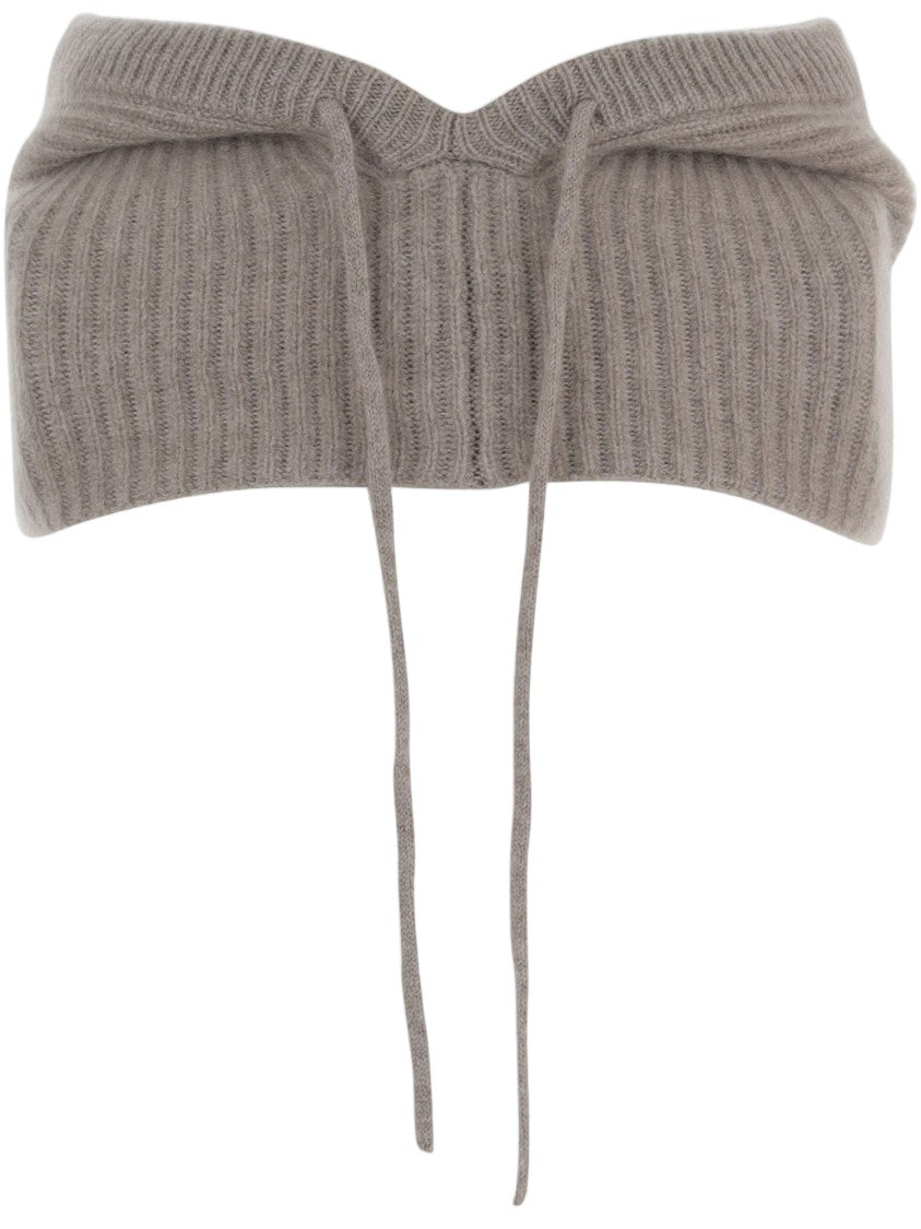 Arch4 Ribbed Knit Cashmere Jacket With Drawstring Detail