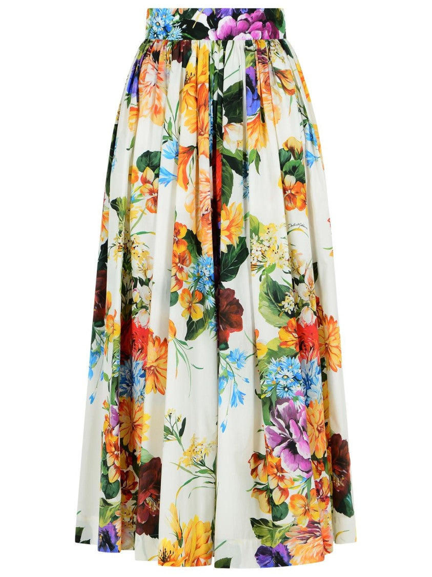 Dolce & Gabbana Fiorata' Multicolor Cotton Skirt