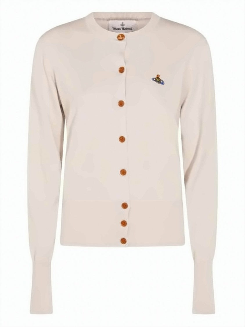 Vivienne Westwood Button-Down Cardigan With Round Neckline And Embroidered Emblem
