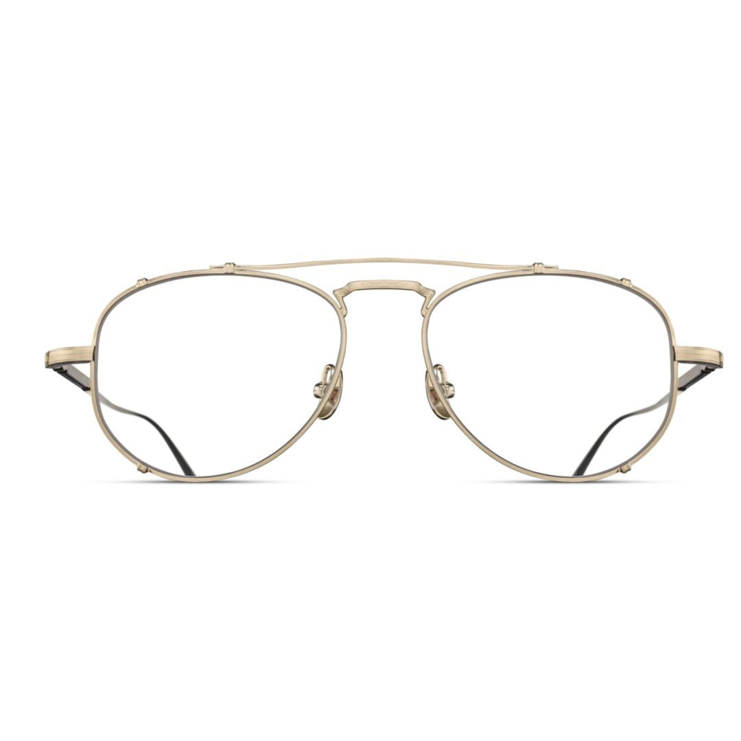 Matsuda M3142.Rx Sleek Double Bridge Metal Eyeglasses With Intricate Temple Design