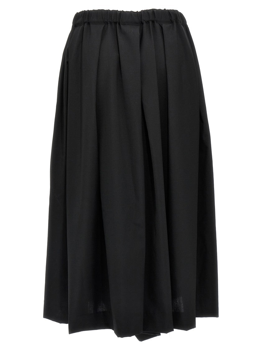 Comme Des Garçons Extra Wide Leg Wool Trousers With Elastic Waistband
