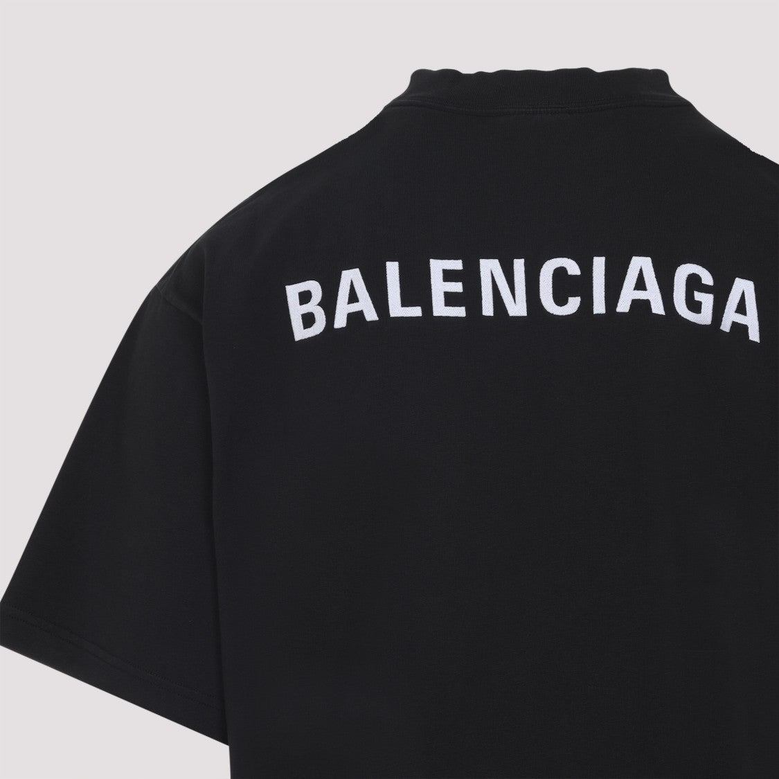 Balenciaga Medium Fit Faded Black White Cotton T-Shirt