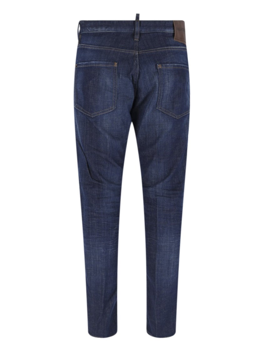 Dsquared2 Blue Teddy Cotton Denim Slim Jeans