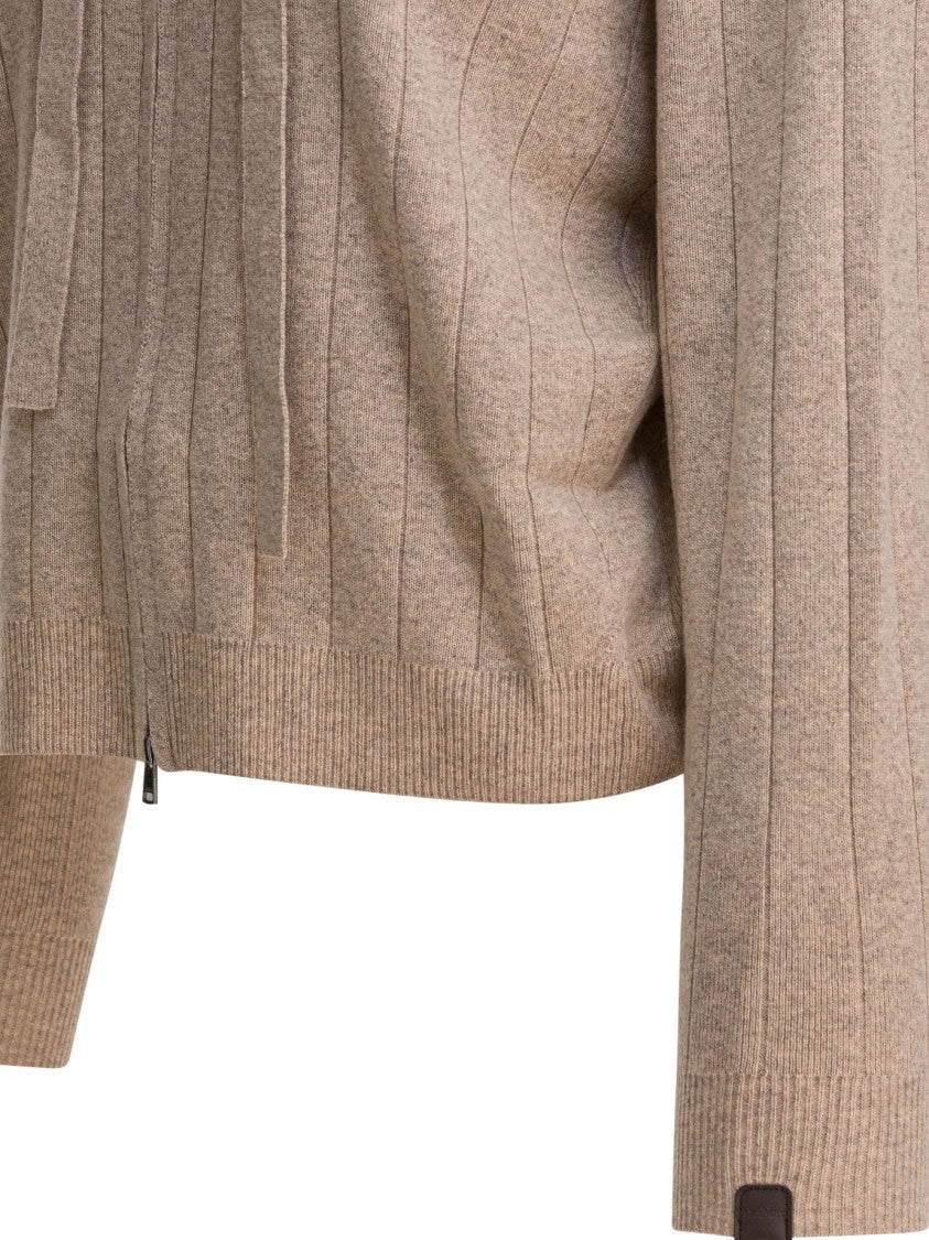 Max Mara Pure Cashmere Cardigan With Drawstring Hood
