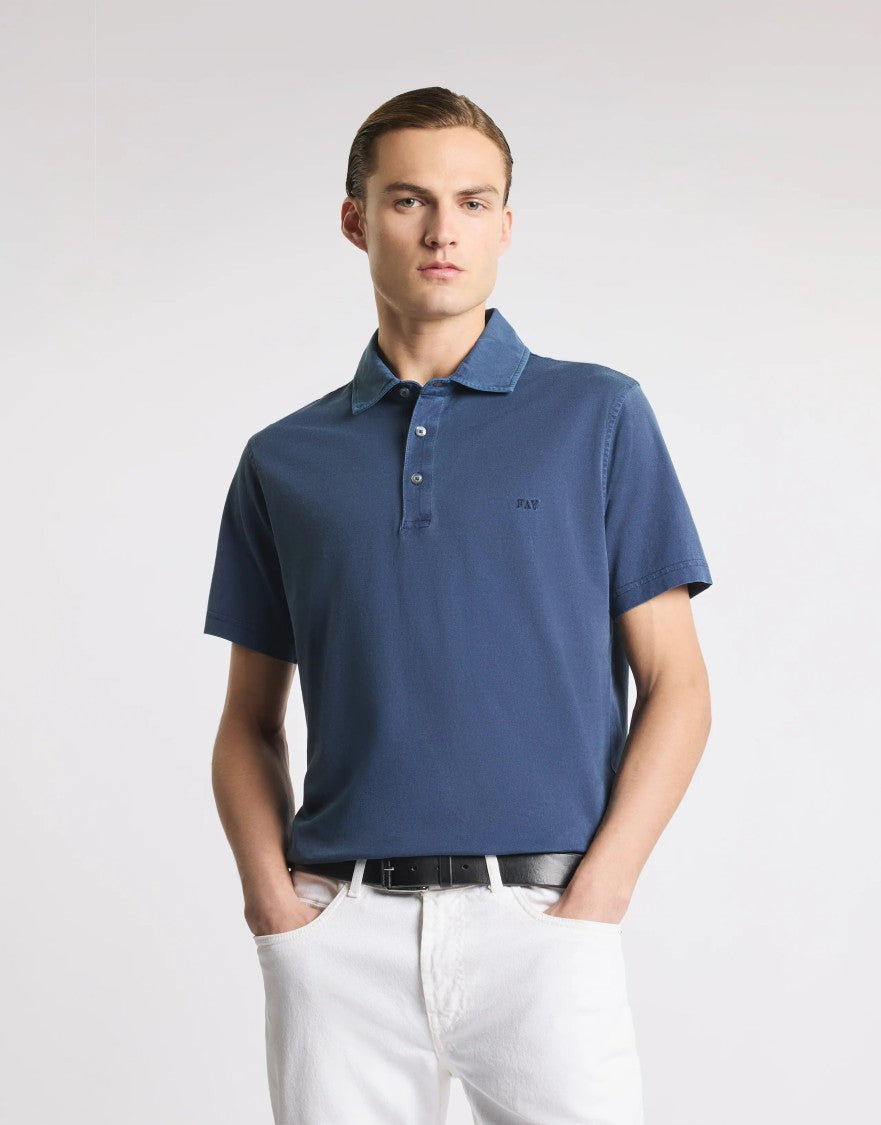 Fay Frosted Embroidery Polo Shirt With Classic Fit