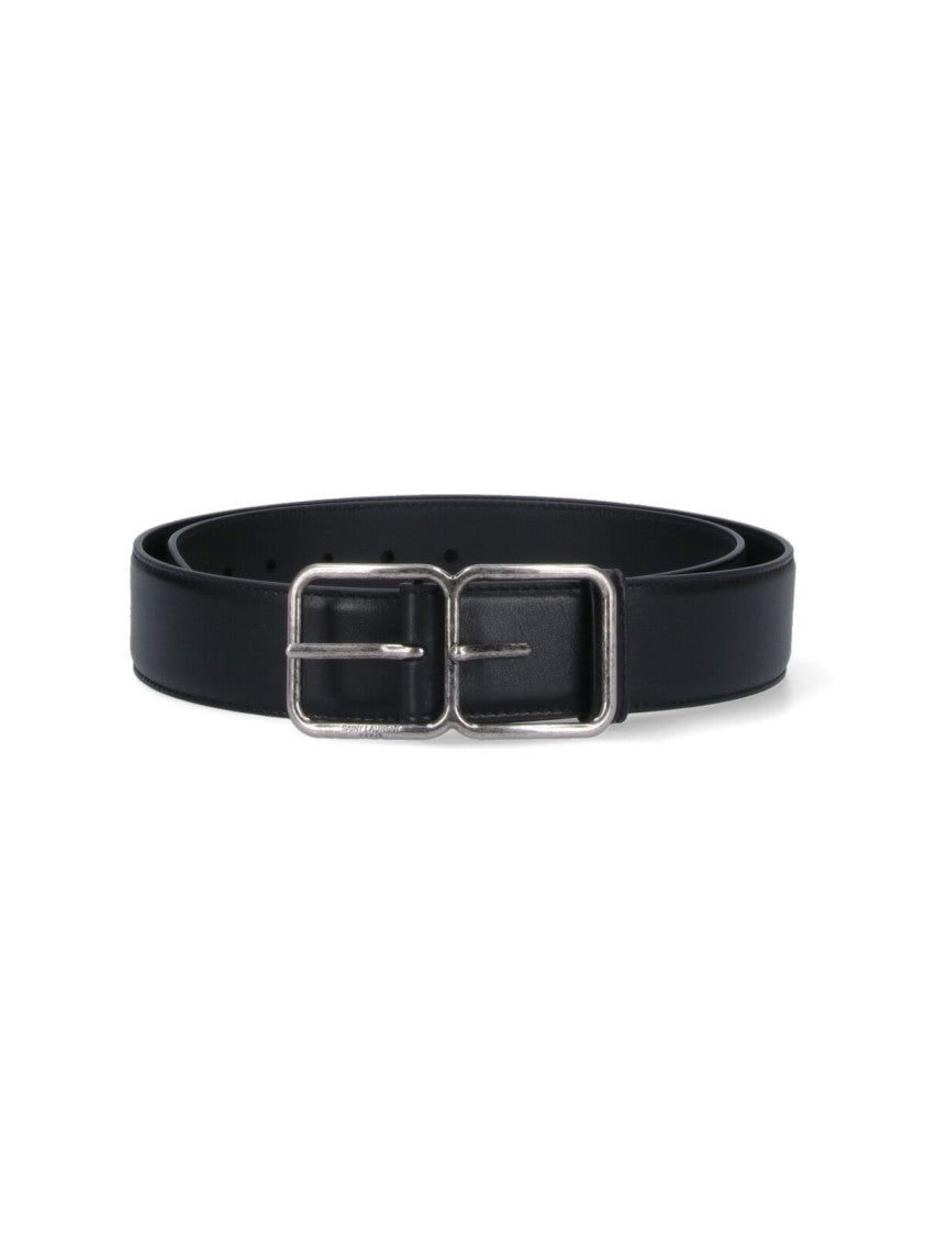 Saint Laurent Double Buckle Belt – Black