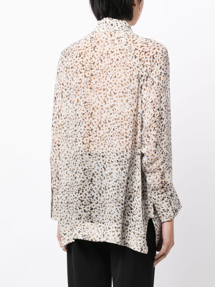 Ganni Floral-Print Long-Sleeve Shirt