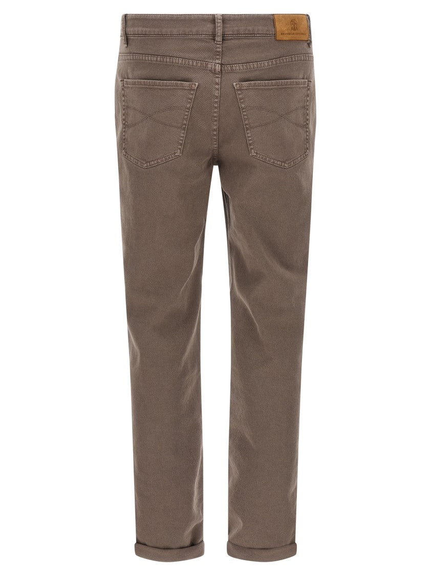 Brunello Cucinelli Garment-Dyed Cotton Denim Jeans