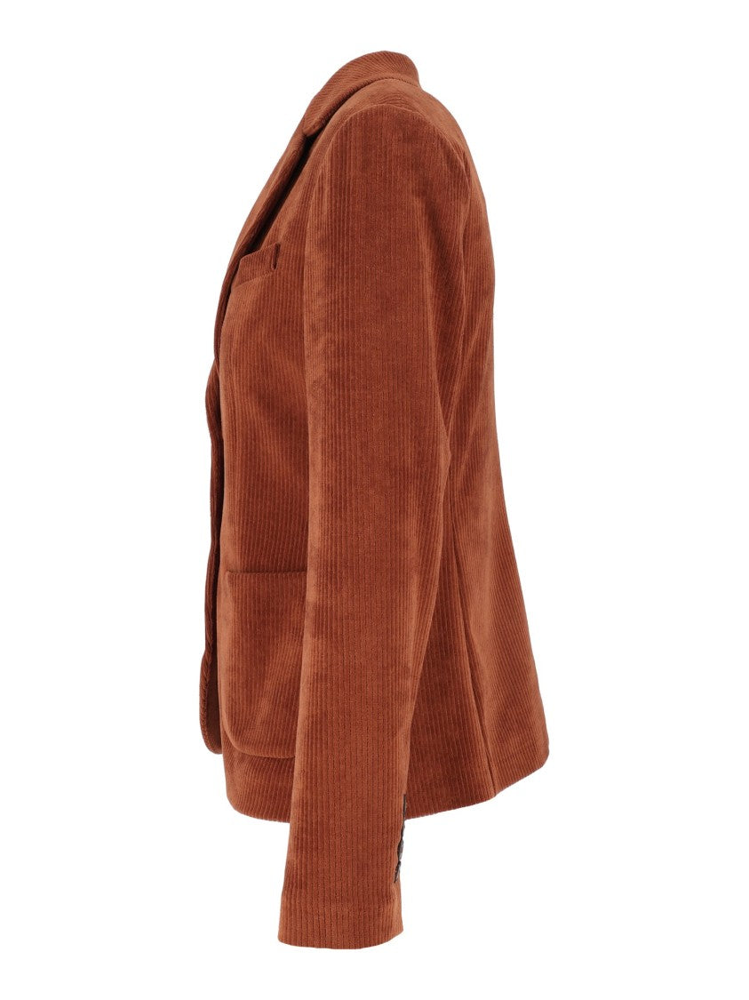 Circolo 1901 Brown Slim-Fit Corduroy Blazer
