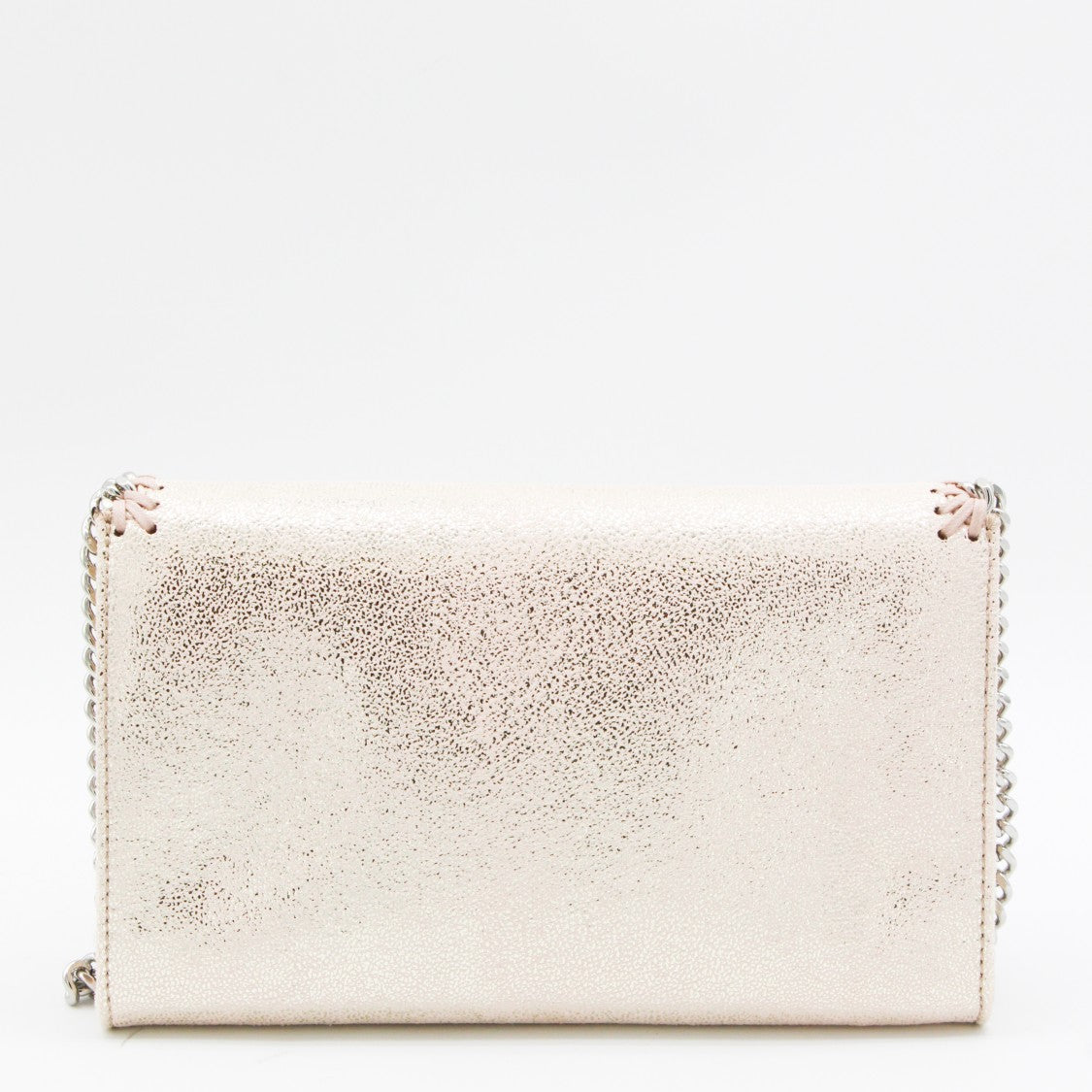 Stella Mccartney Rectangular Metallic Finish Bag With Silver Chain Strap