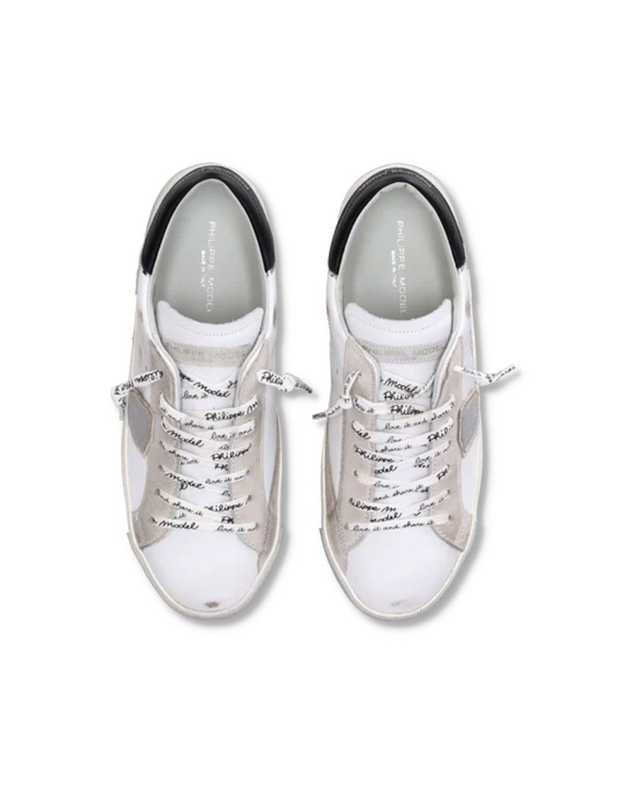 Philippe Model Men's Prsx Low Sneakers In White/Silver