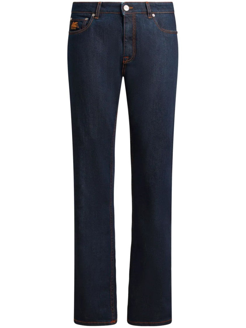 Etro Straight Blue Denim Jeans