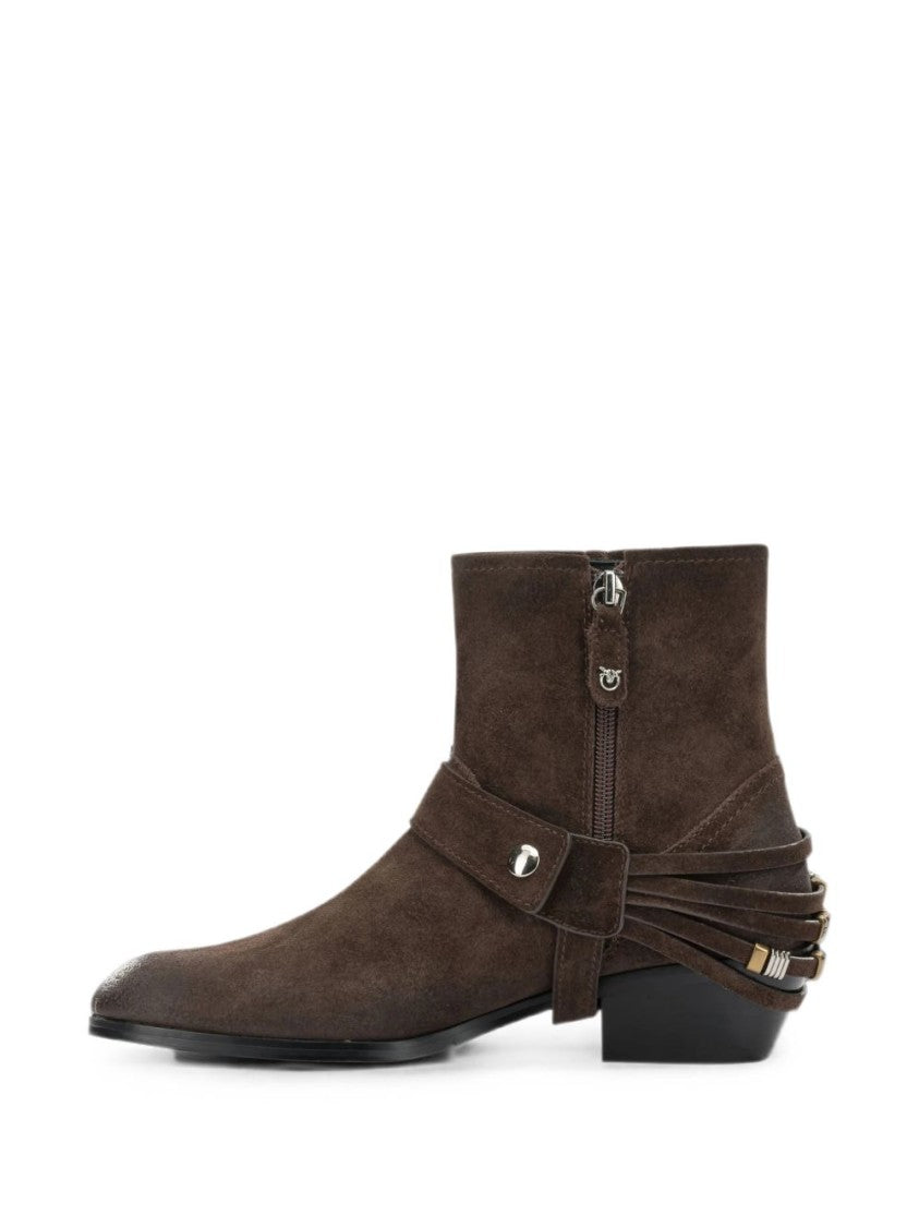Pinko Pointed-Toe Wrap-Around Ankle Boots