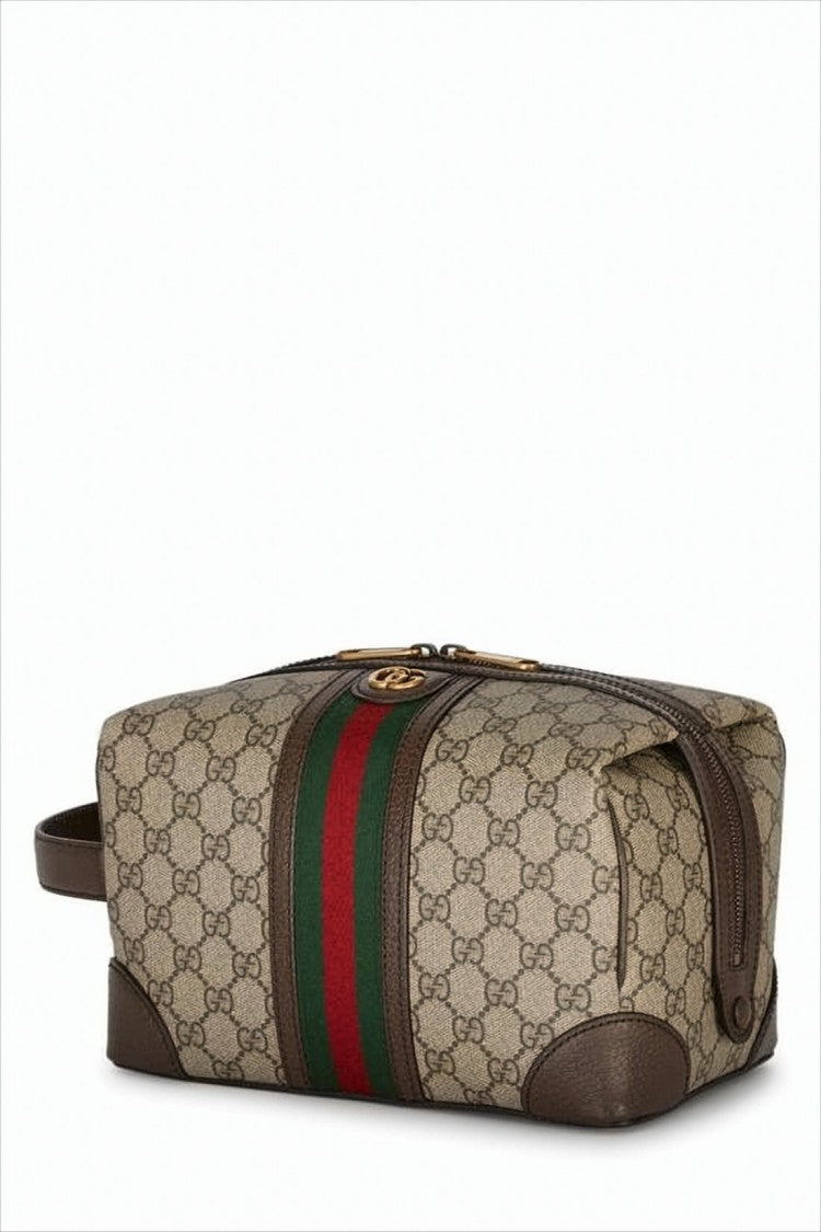 Gucci Beige Monogram Clutch With Gold Hardware