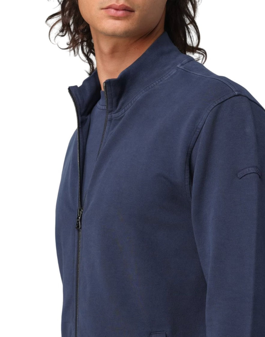 Paul & Shark Navy Blue Zip-Up Paul & Shark Bomber Sweatshirt