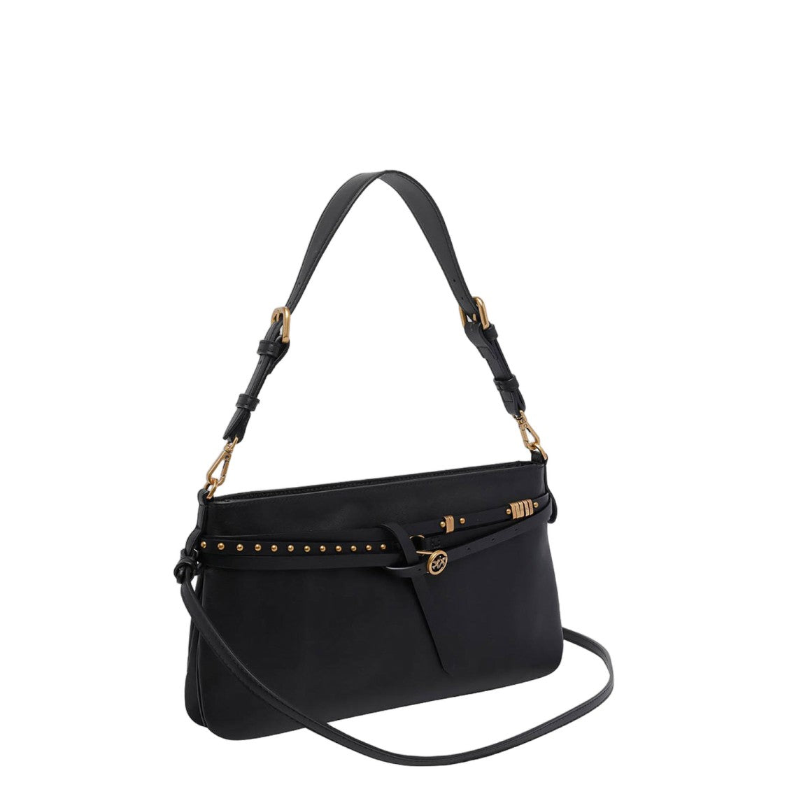 Pinko Leather Shoulder Bag With Adjustable Handle