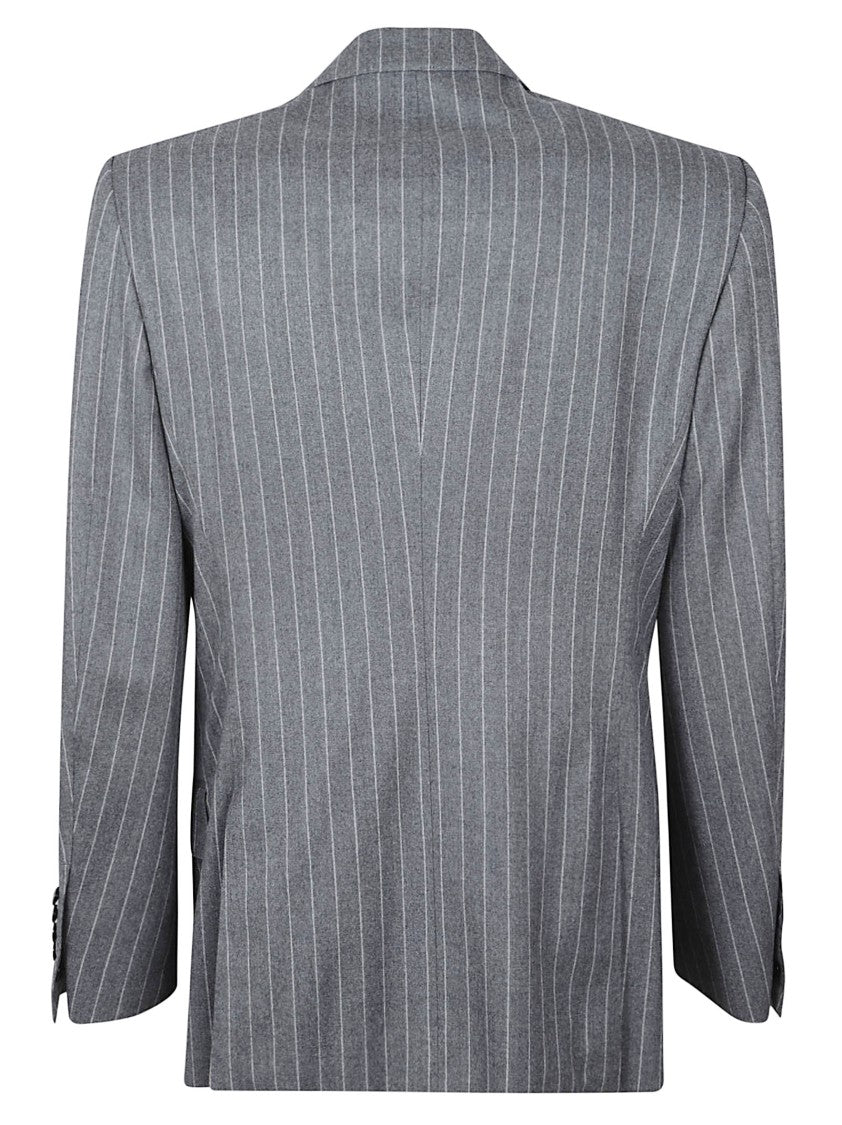 Tom Ford Tailored Grey Pinstripe Blazer With Notched Lapel
