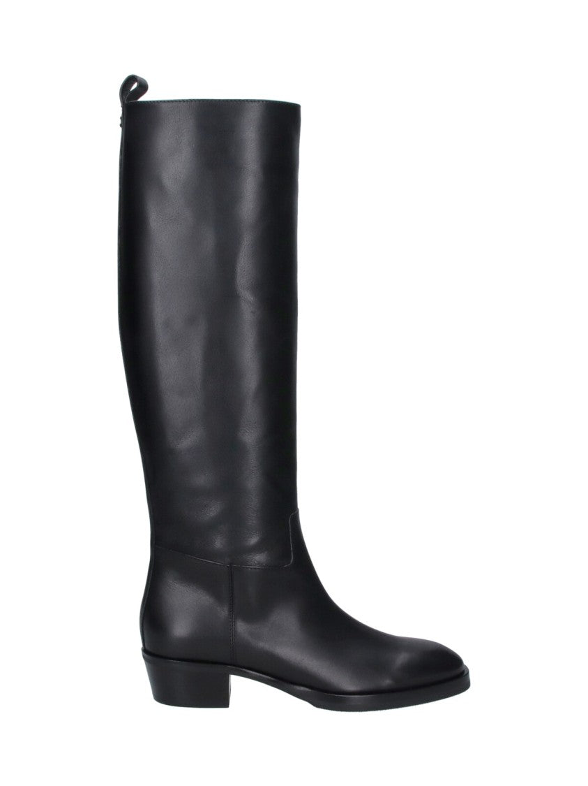Jimmy Choo Sophisticated Buffalo Leather Tall Boots With Vibram Sole