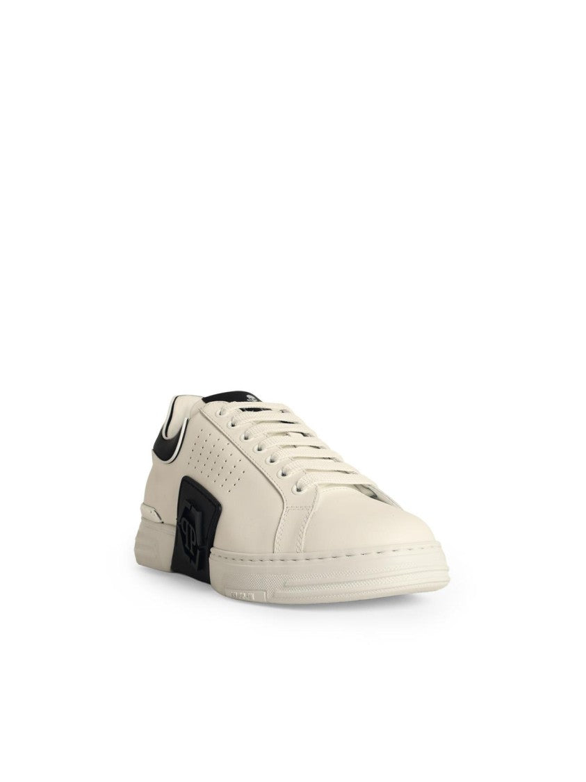 Philipp Plein Lo-Top Phantom' White Leather Sneakers