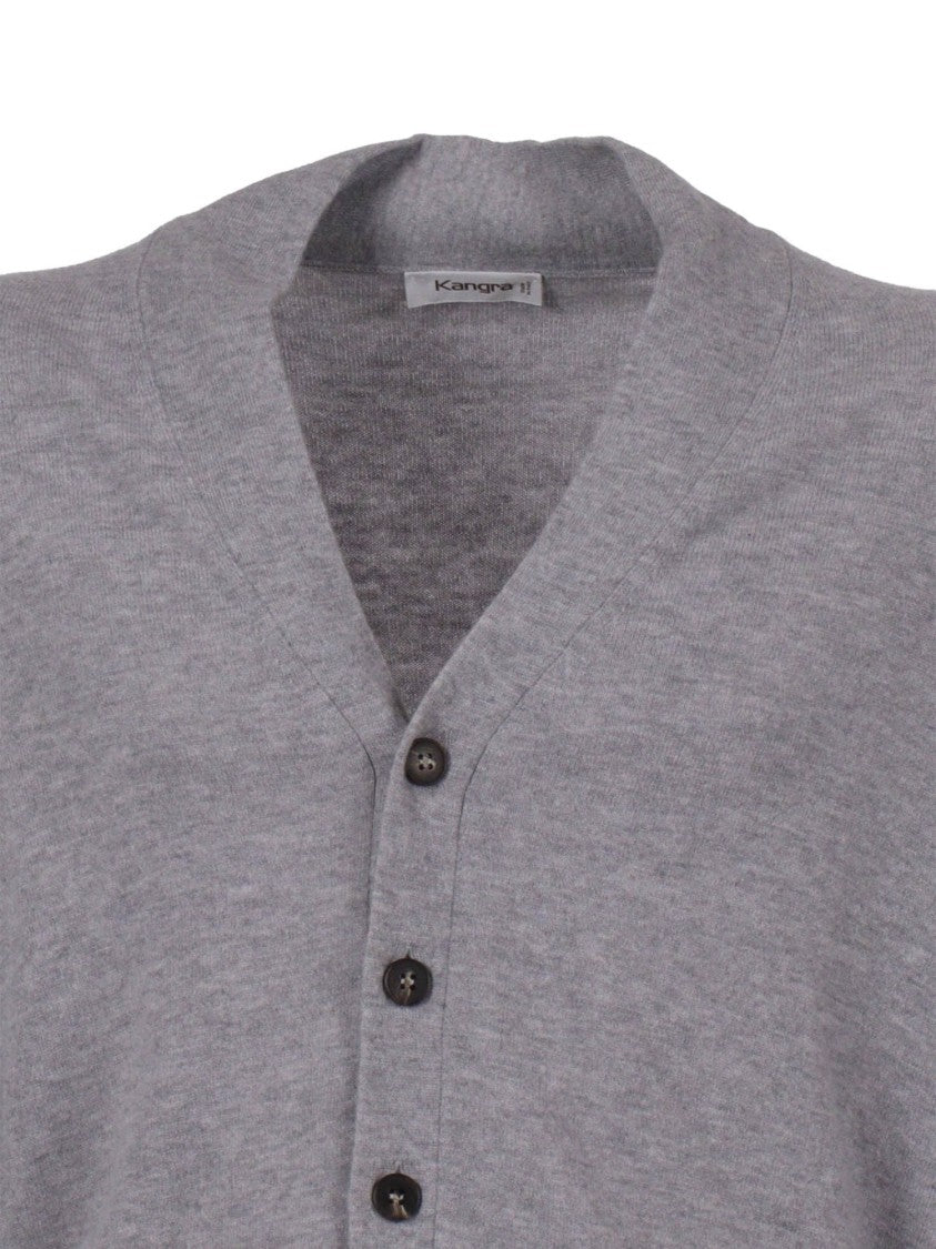 Kangra Cashmere Soft Wool Cardigan With V-Neckline And Button-Down Front