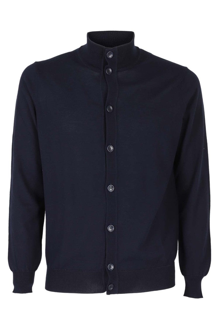 Kangra Navy Blue High-Collar Cotton Jacket