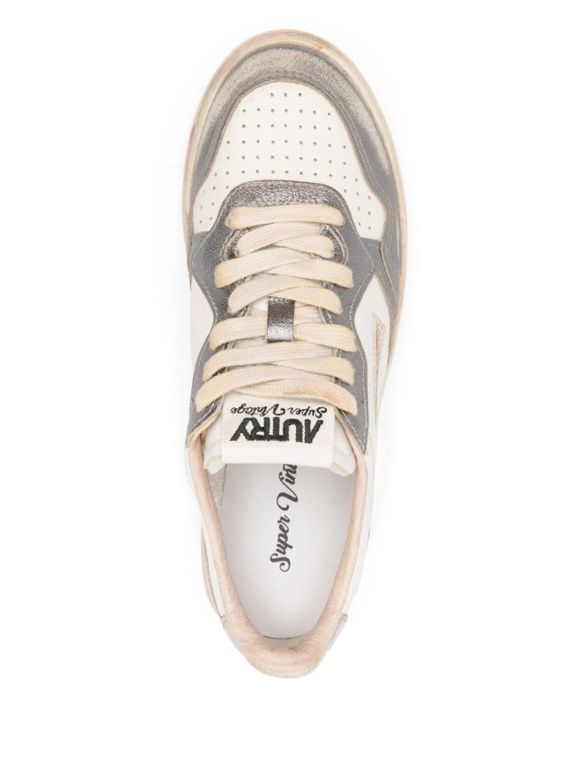 Autry White Low-Top Sneakers With Perforated Design