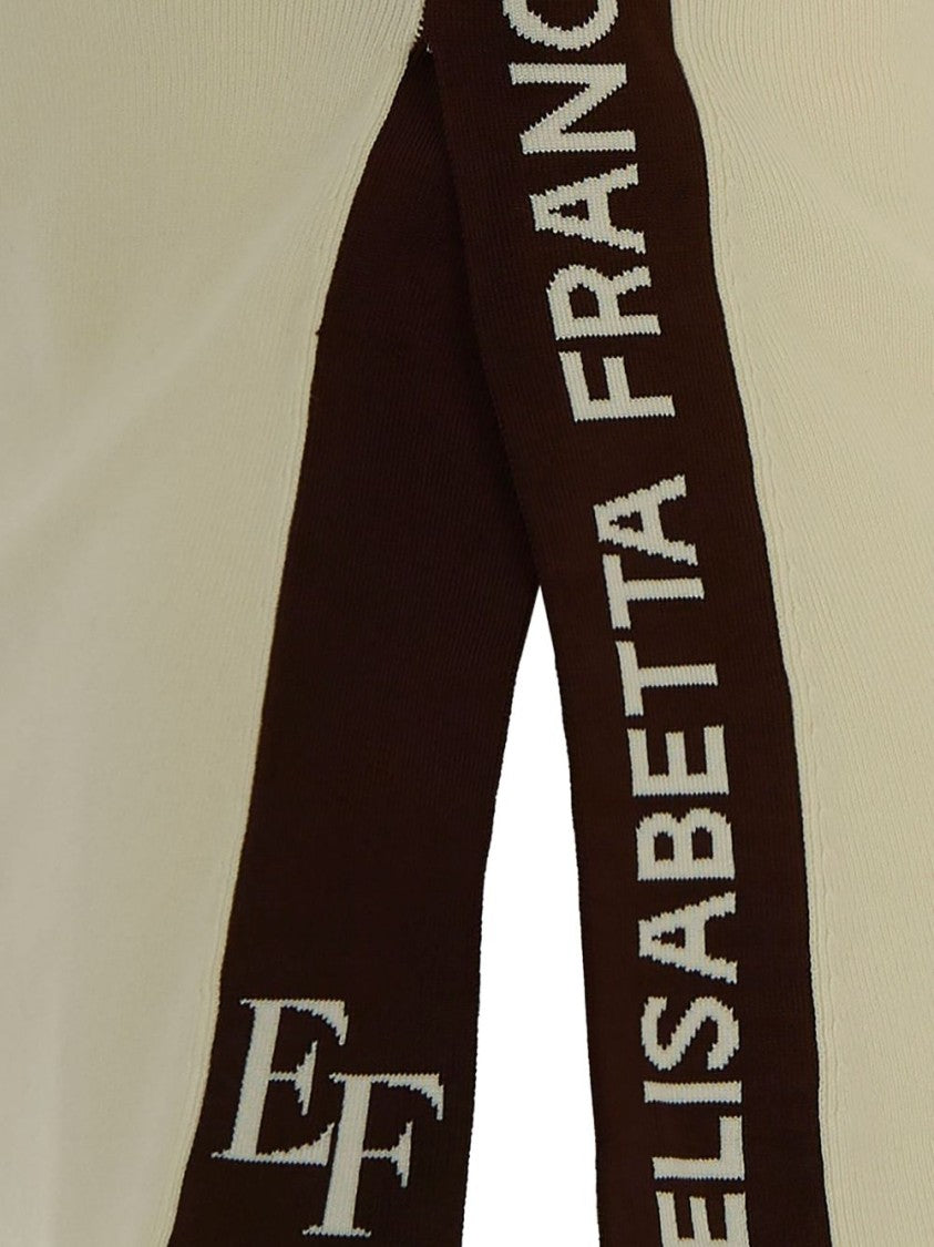 Elisabetta Franchi Fitted Long-Sleeve Knit Sweater With Contrasting Panels