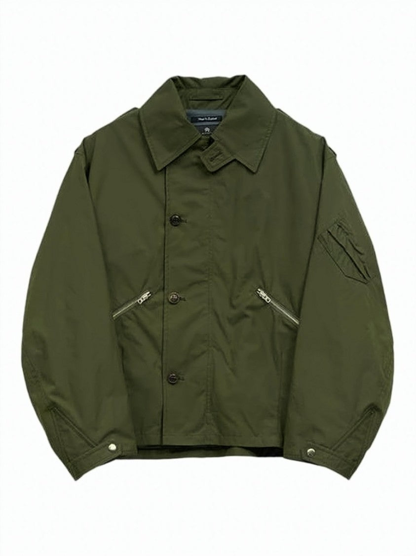 Nigel Cabourn Boxy-Fit Green Cotton Jacket With Classic Collar