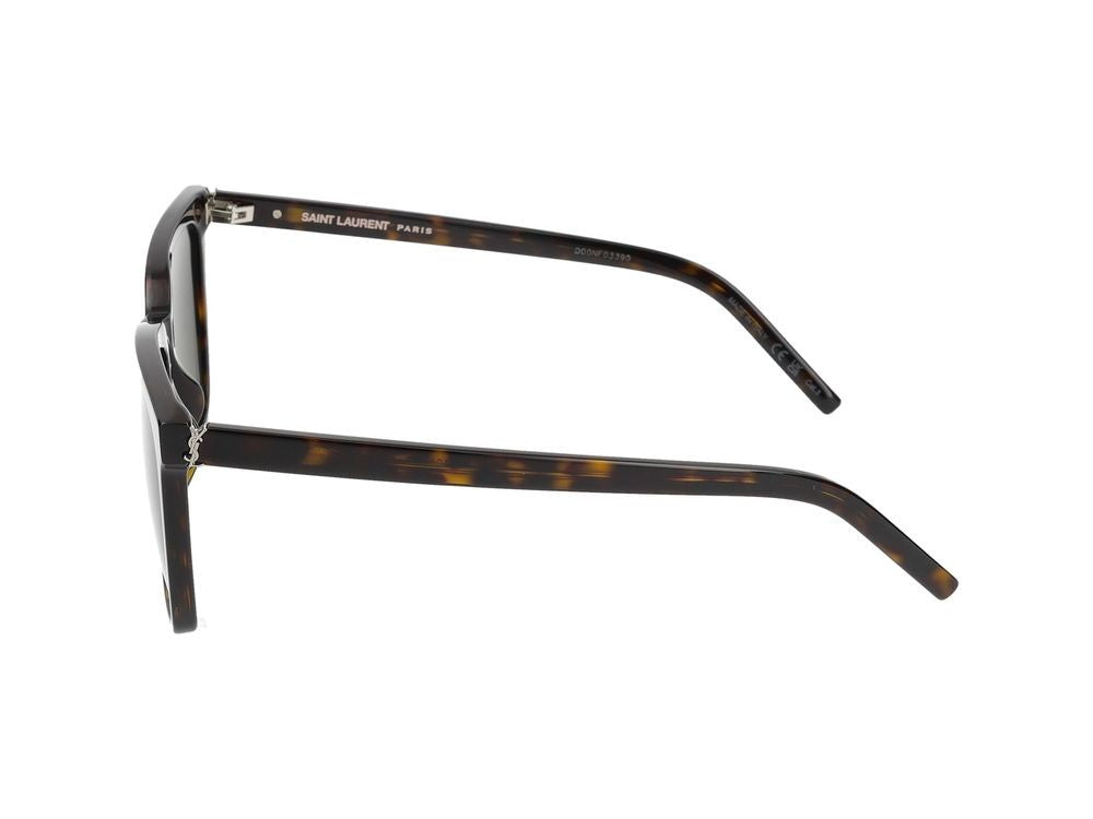 Saint Laurent Havana Grey-Tinted Lenses Bold Square Sunglasses