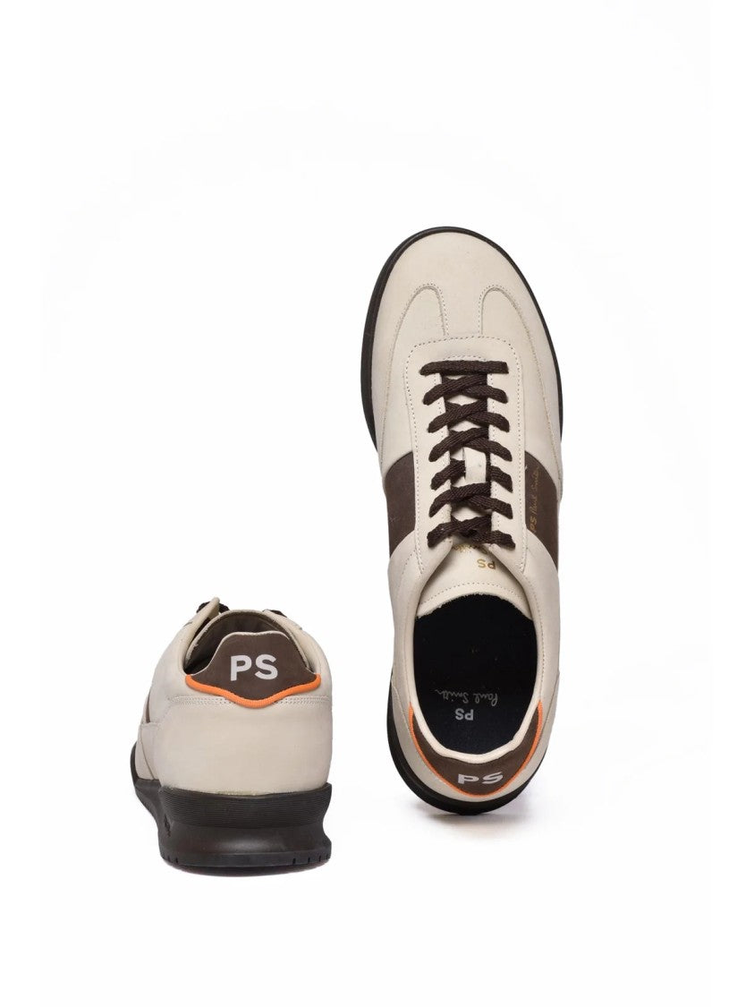 Paul Smith Beige Brown Low-Top Suede Panel Sneakers