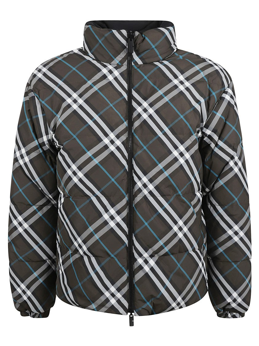 Burberry Plaid Pattern Puffy Coat