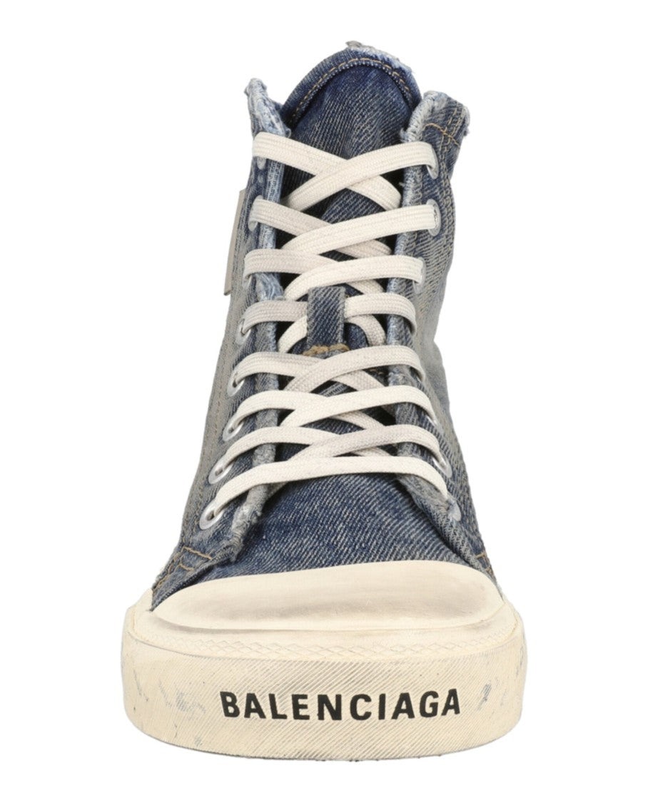 Balenciaga Paris Denim High-Top Sneakers
