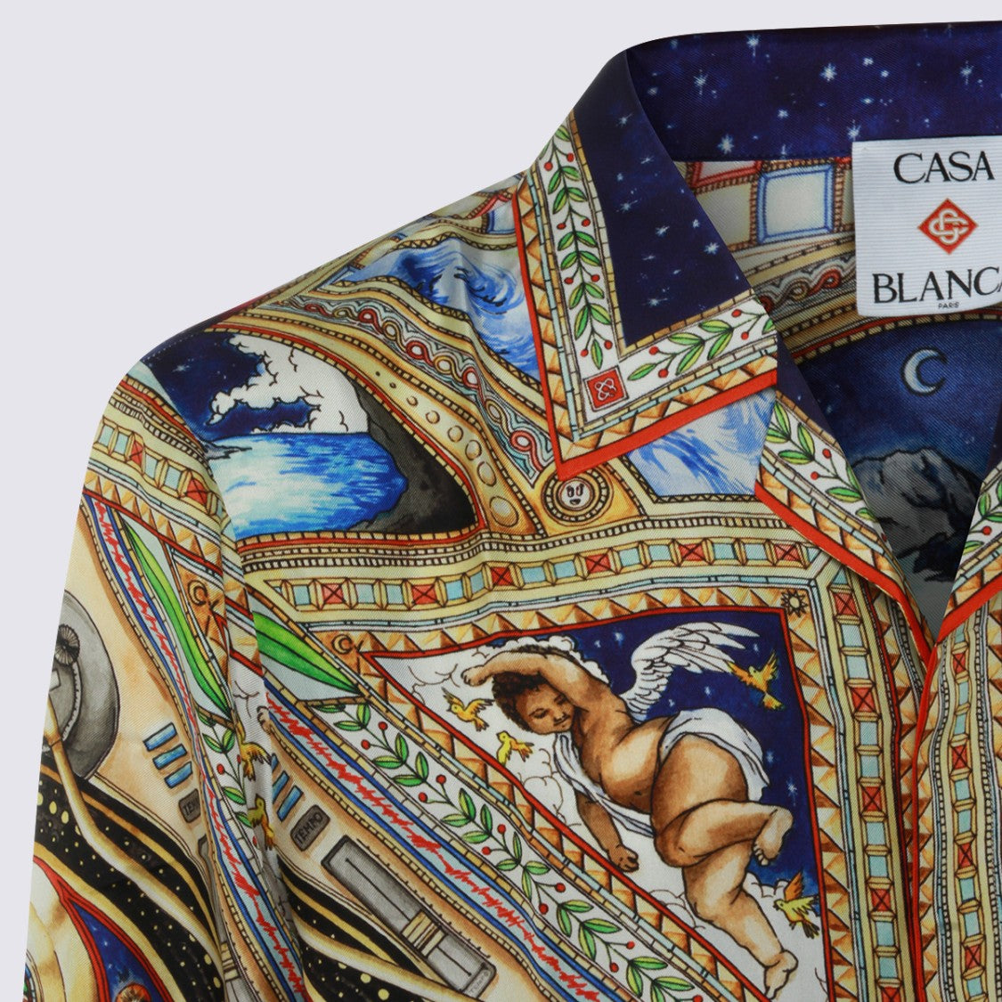 Casablanca Baroque-Inspired Cherub Print Shirt