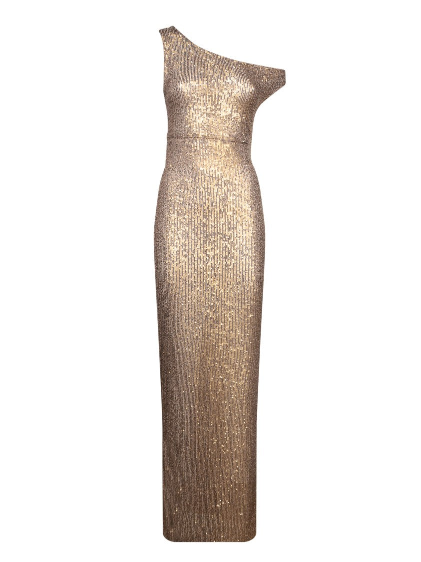 Norma Kamali Metallic Asymmetric Dress