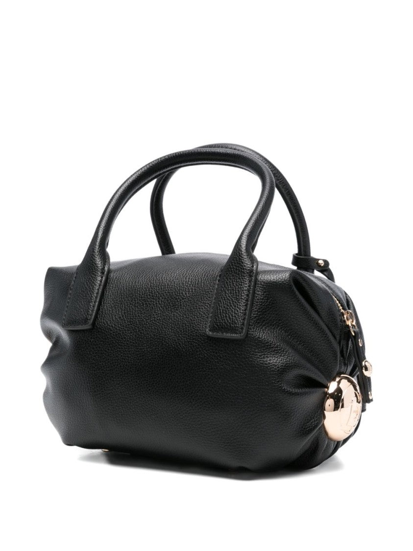 Liu Jo Textured Black Handbag With Gold-Tone Accents