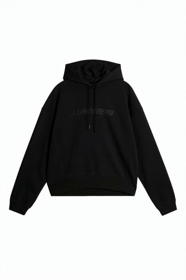 J Lindeberg Cropped Relaxed-Fit Hoodie With Tonal Logo