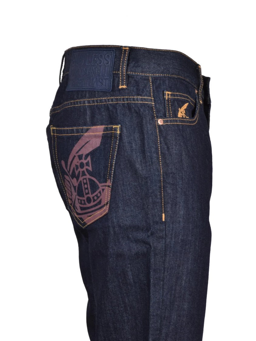 Vivienne Westwood Anglomania Blue Cotton Tapered Jeans