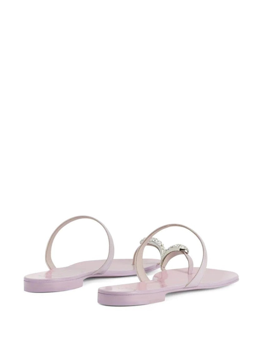 Giuseppe Zanotti Purple Nuvo Roll 10 Minimalist Embellished Leather Sandals