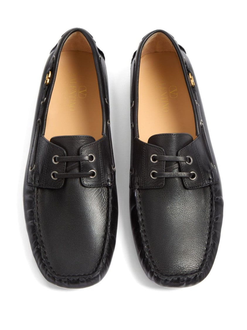 Valentino Garavani Slip-On Leather Moccasin With Vlogo Signature