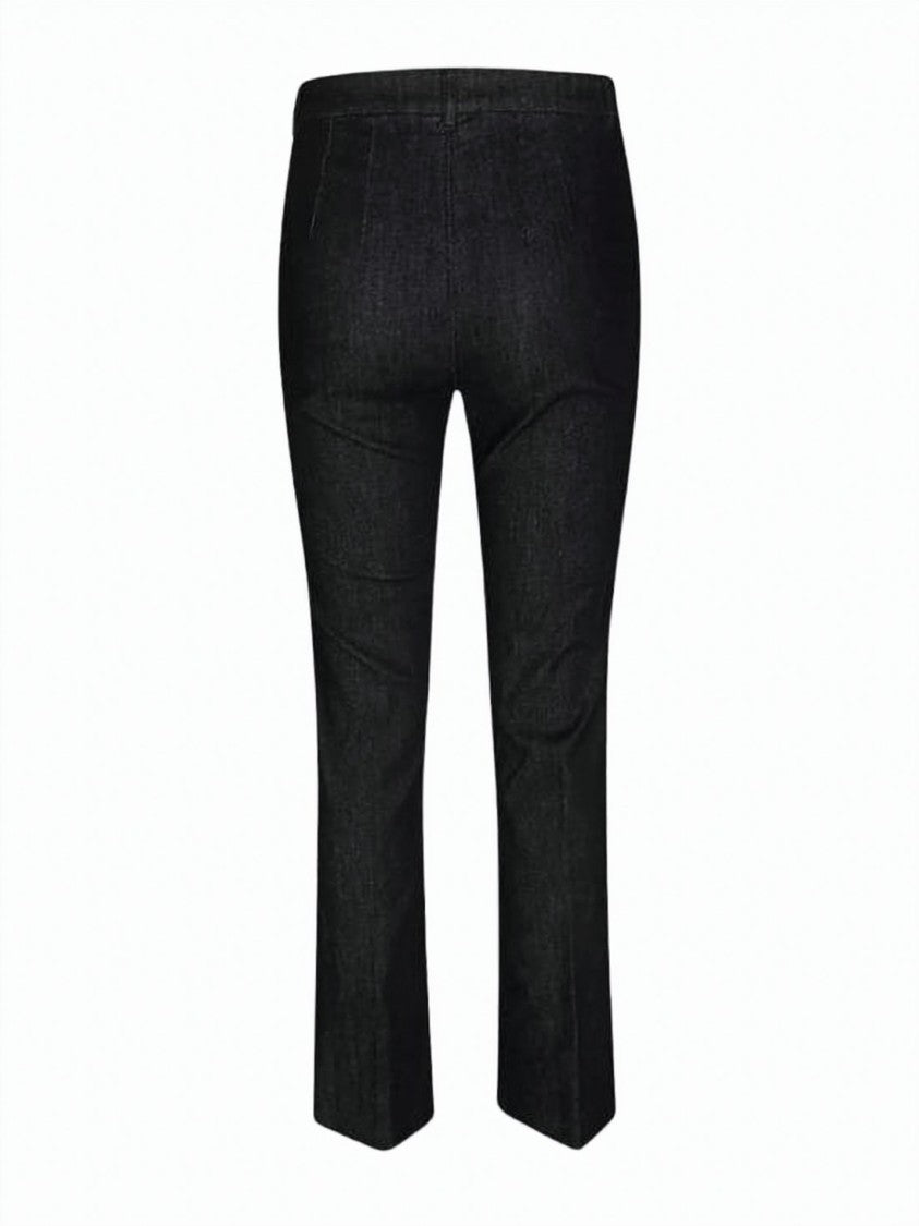 Max Mara Cropped Black Straight-Leg Pants With Tailored Silhouette
