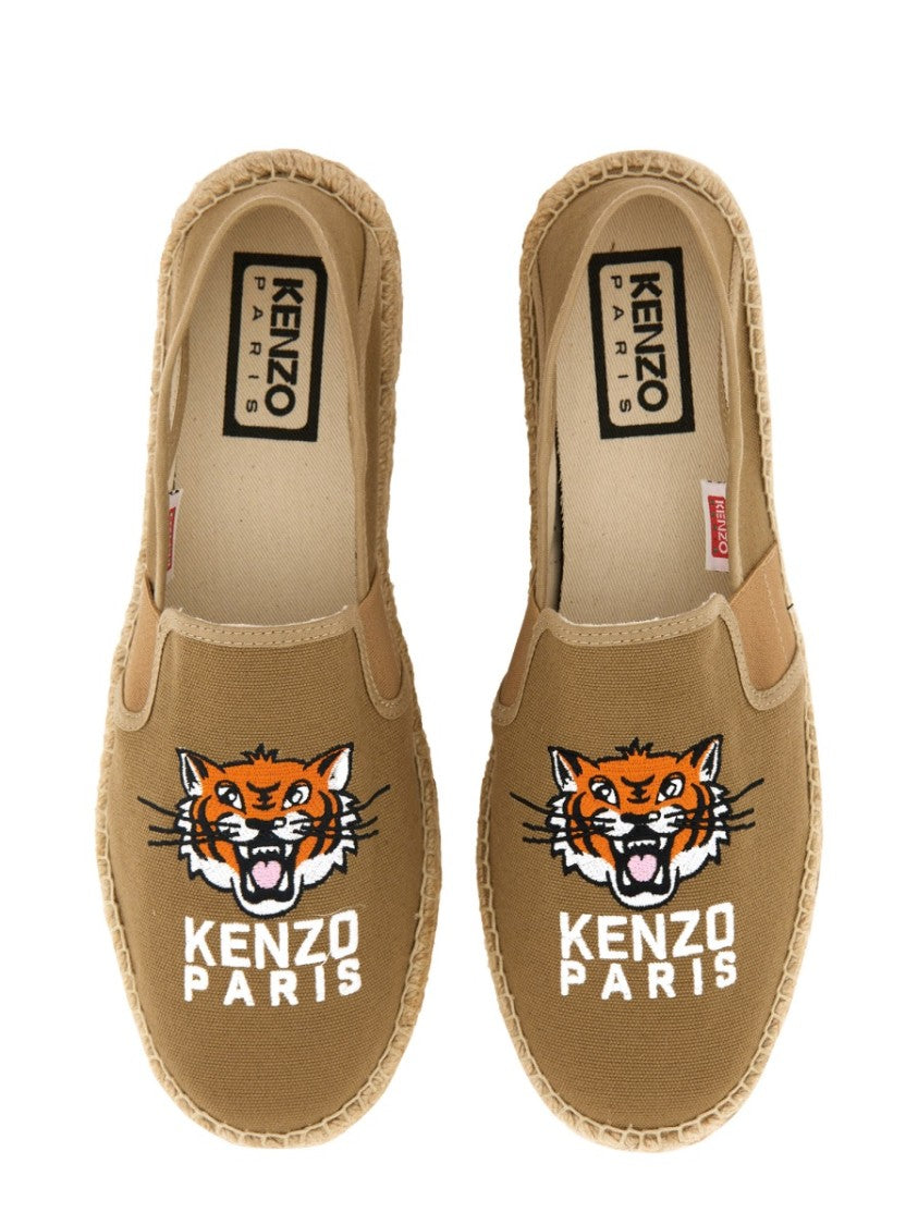 Kenzo Embroidered Canvas "Lucky Tiger" Espadrilles