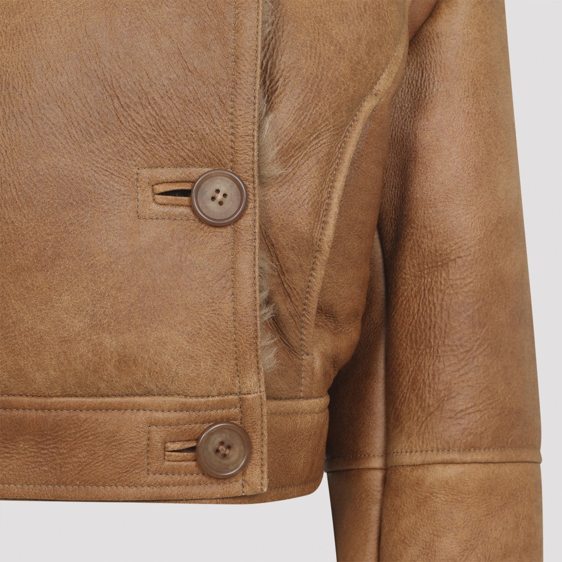 Chloé Amber Brown Sheep Skin Leather Jacket