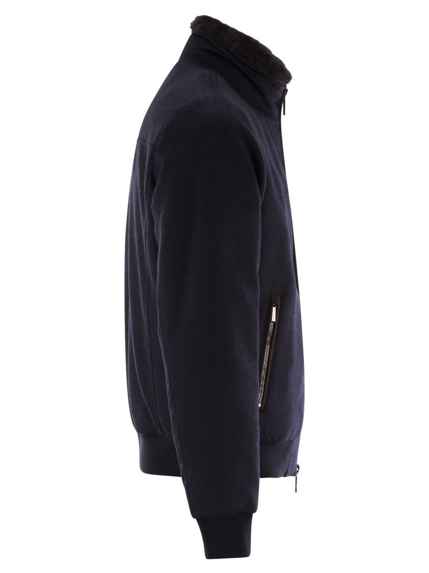 Moorer Bellati-Ls9 - Padded Bomber Jacket In Wool And Cashmere