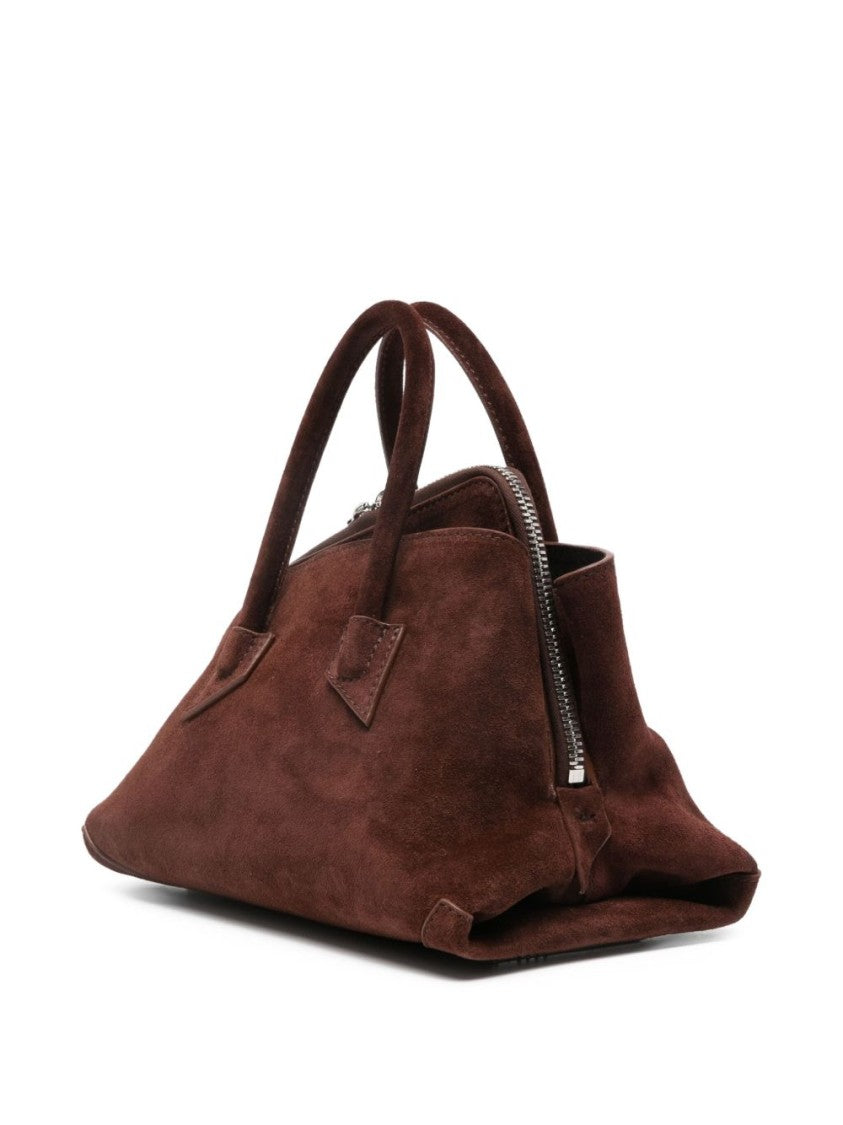The Attico Beige La Passeggiata Mini Suede Handbag