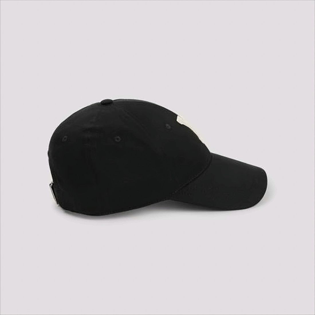 Saint Laurent Black Cotton Baseball Cap With Textured Letter 'Y'