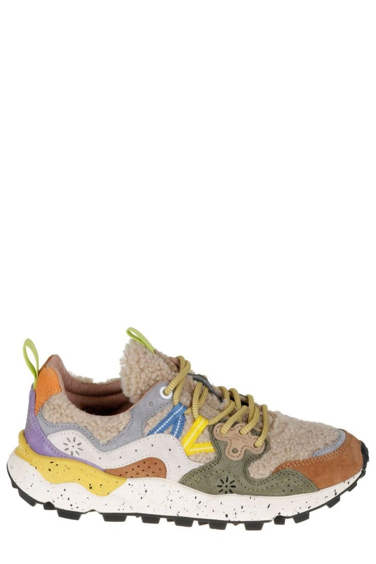 Flower Mountain Yamano Teddy Sneakers With Suede Accents