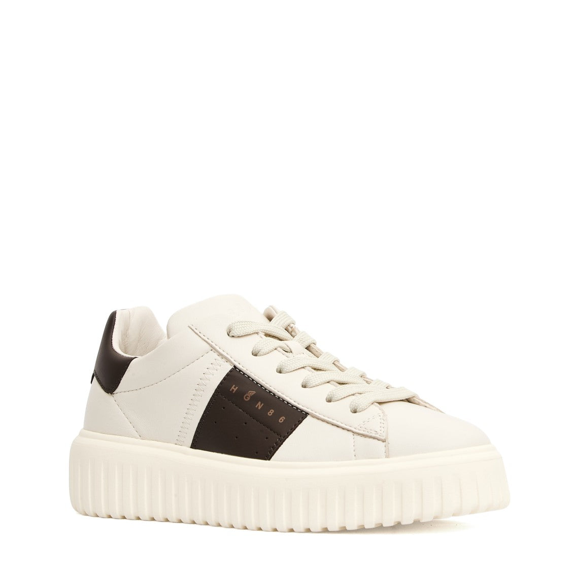 Hogan H Stripes Leather Butter Brown Sneakers